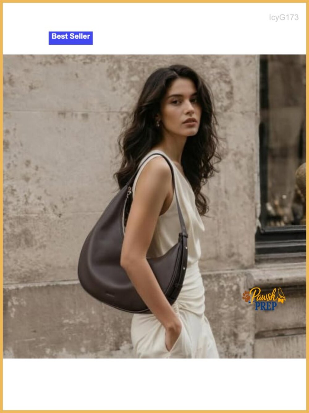 Genuine Leather Slouchy Hobo Bag for Women Crescent Crossbody Purse - Picture 2 of 6